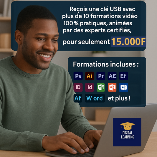 Clé USB – 10+ Formations Adobe & Microsoft (Sans Connexion)